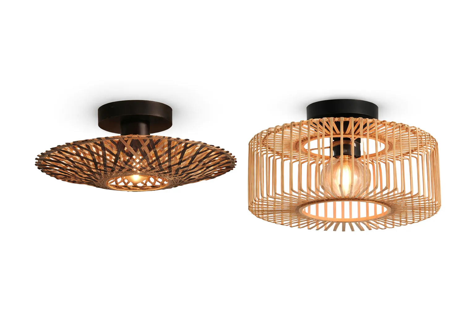 Bamboe plafondlampen