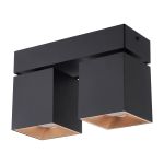 D'Lite Plafondlamp Kubo Aluminium Zwart | IP20 - Geschikt voor 2x GU10 