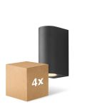 Voordeelpak 4x D'Lite Wandlamp Vossem Aluminium Zwart| IP54 - Geschikt Voor 2x GU10