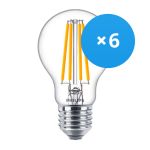 Voordeelpak 6x Philips Corepro LED Lamp E27 Peer Helder 10.5W 1521lm - 827 Zeer Warm Wit | Vervangt 100W
